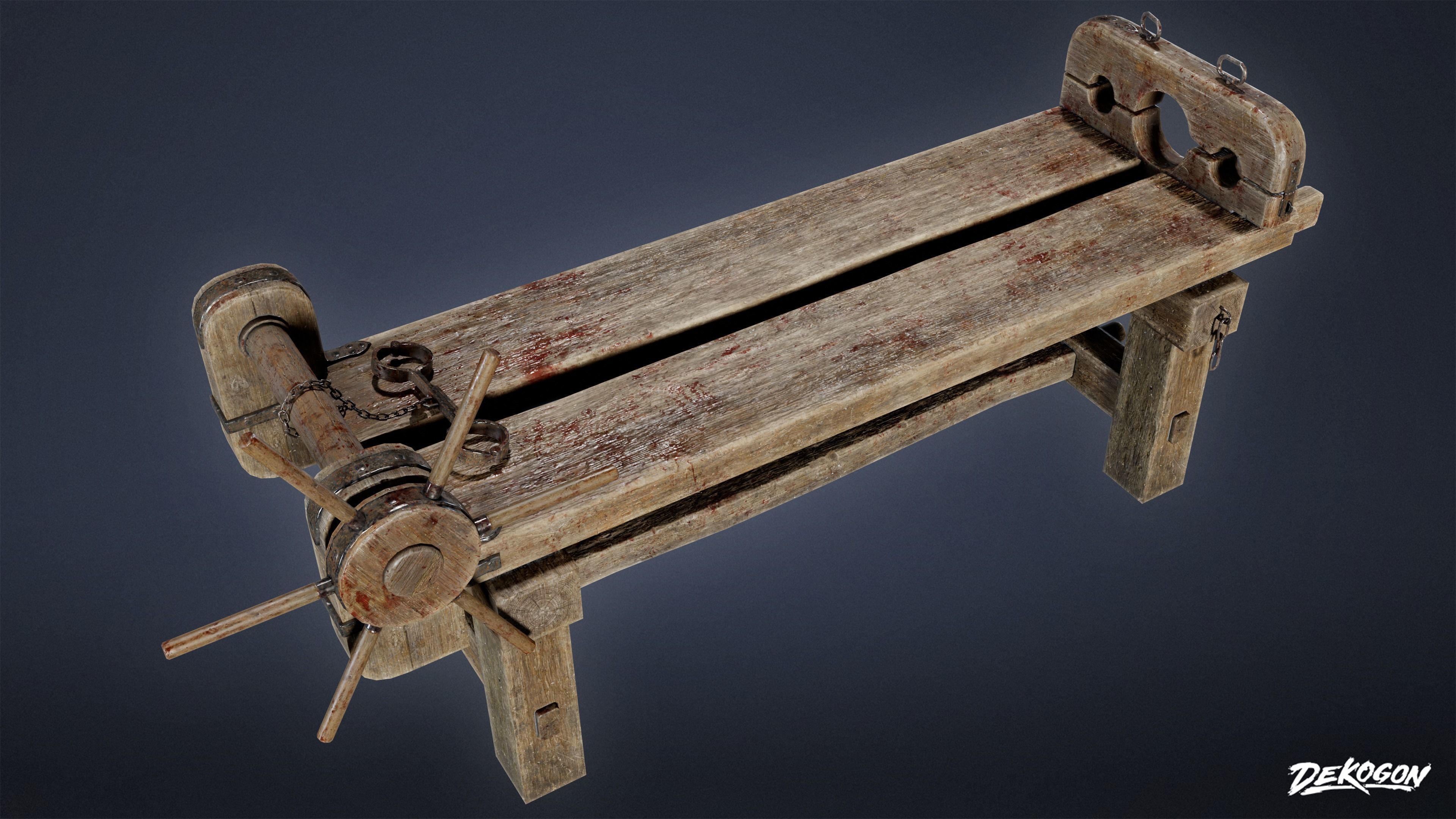 MEDIEVAL - Torture Table 01 - LOW POLY Low-poly 3D model_5