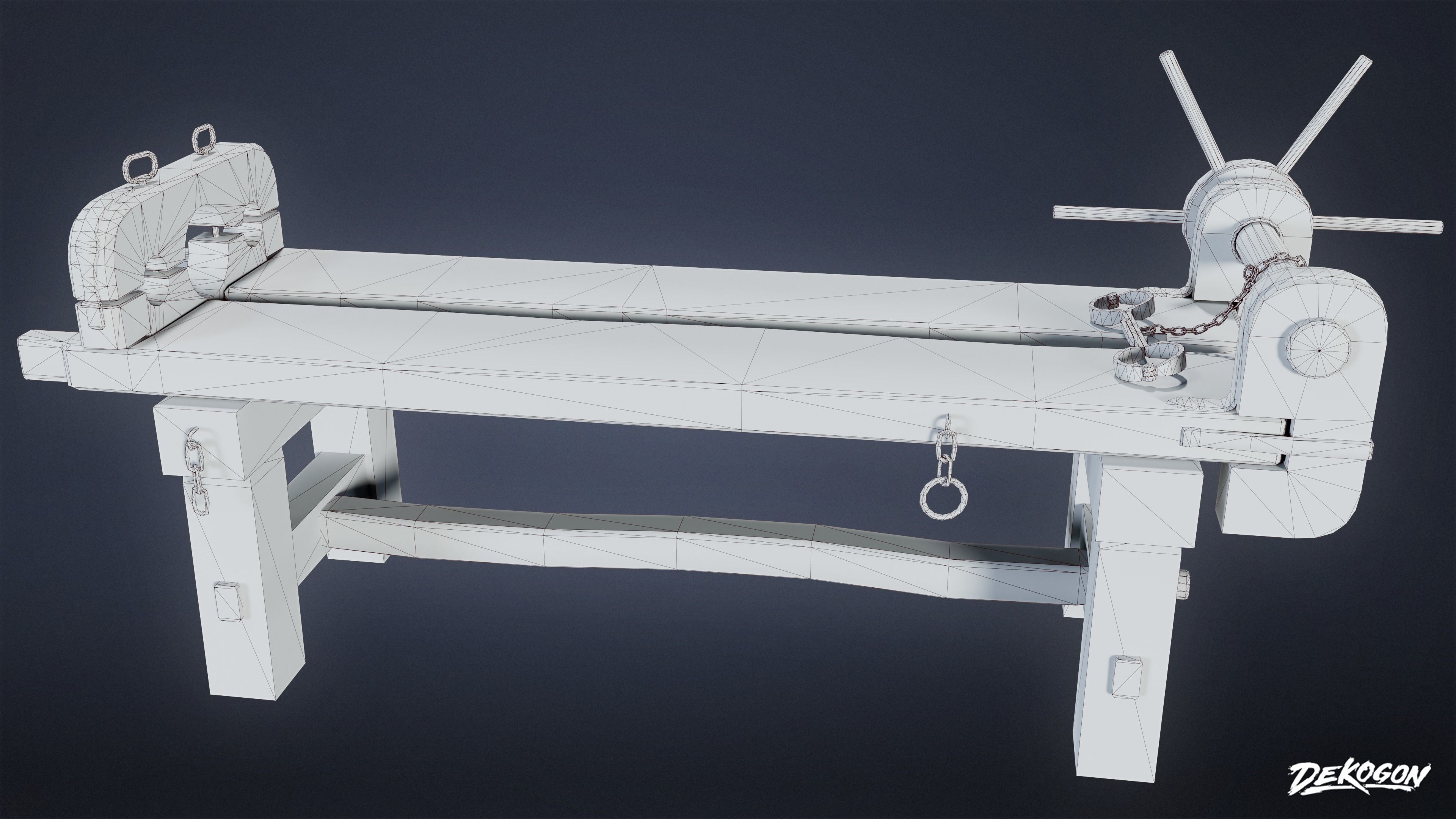 MEDIEVAL - Torture Table 01 - LOW POLY Low-poly 3D model_9