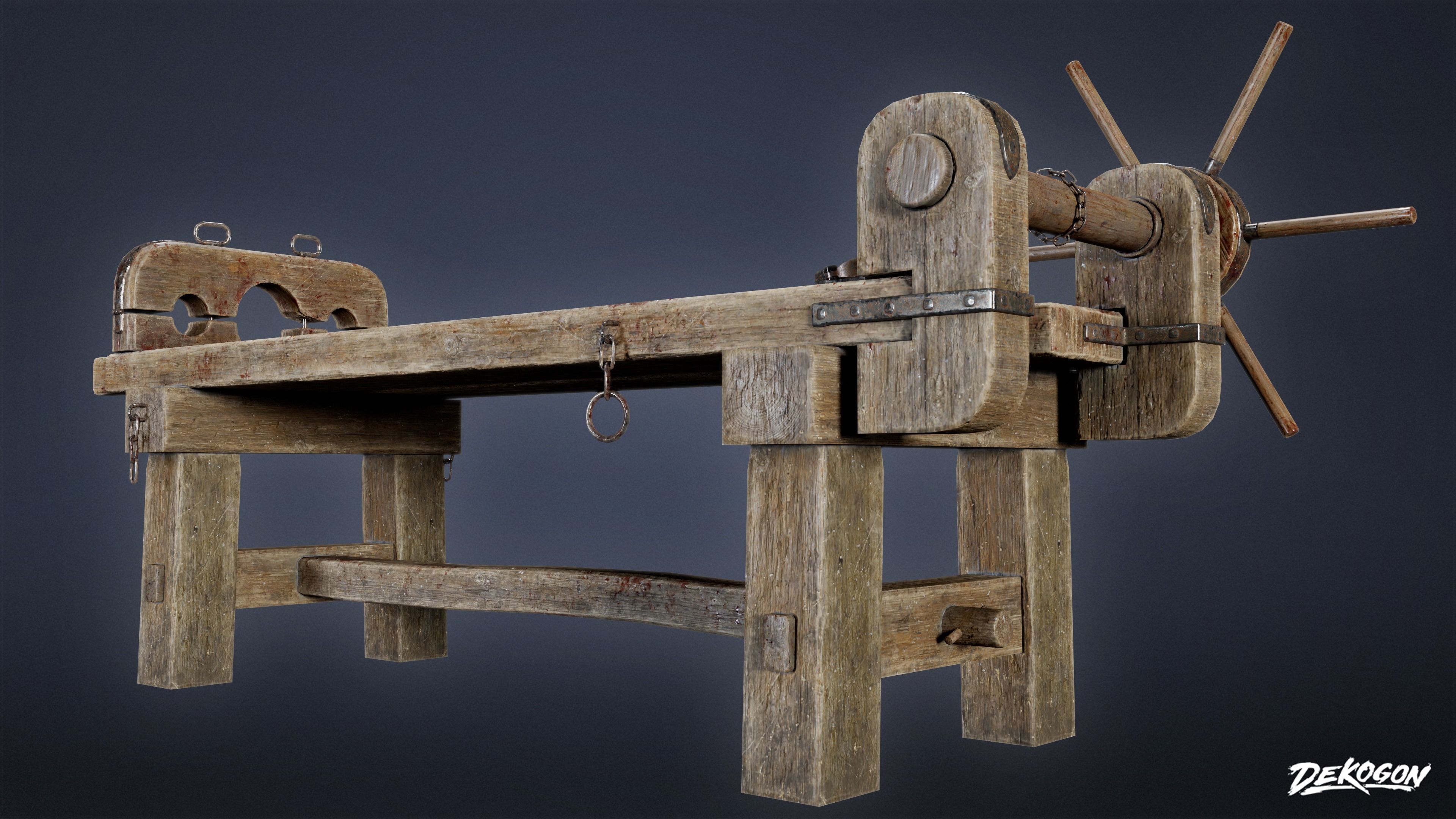 MEDIEVAL - Torture Table 01 - LOW POLY Low-poly 3D model_4