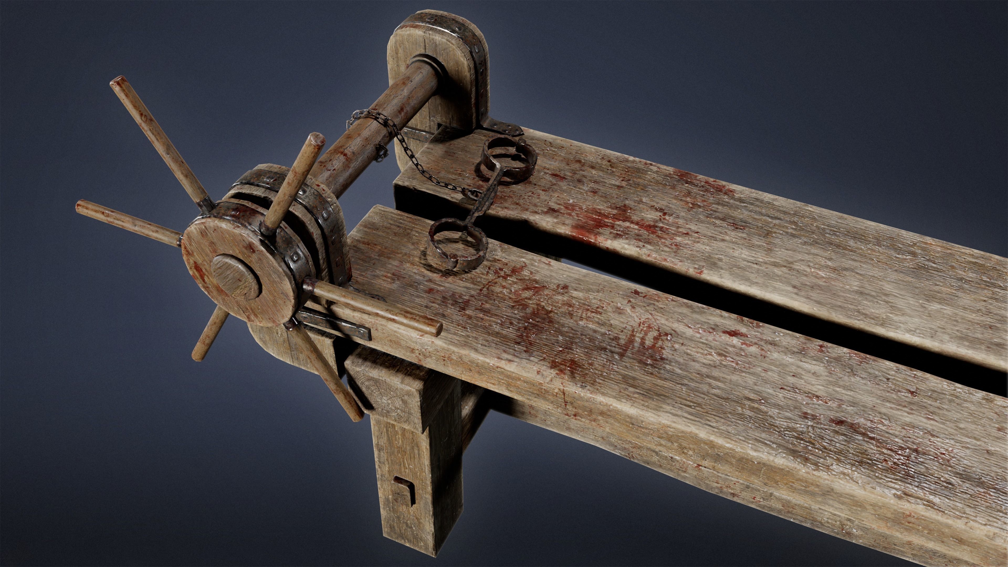 MEDIEVAL - Torture Table 01 - LOW POLY Low-poly 3D model_6