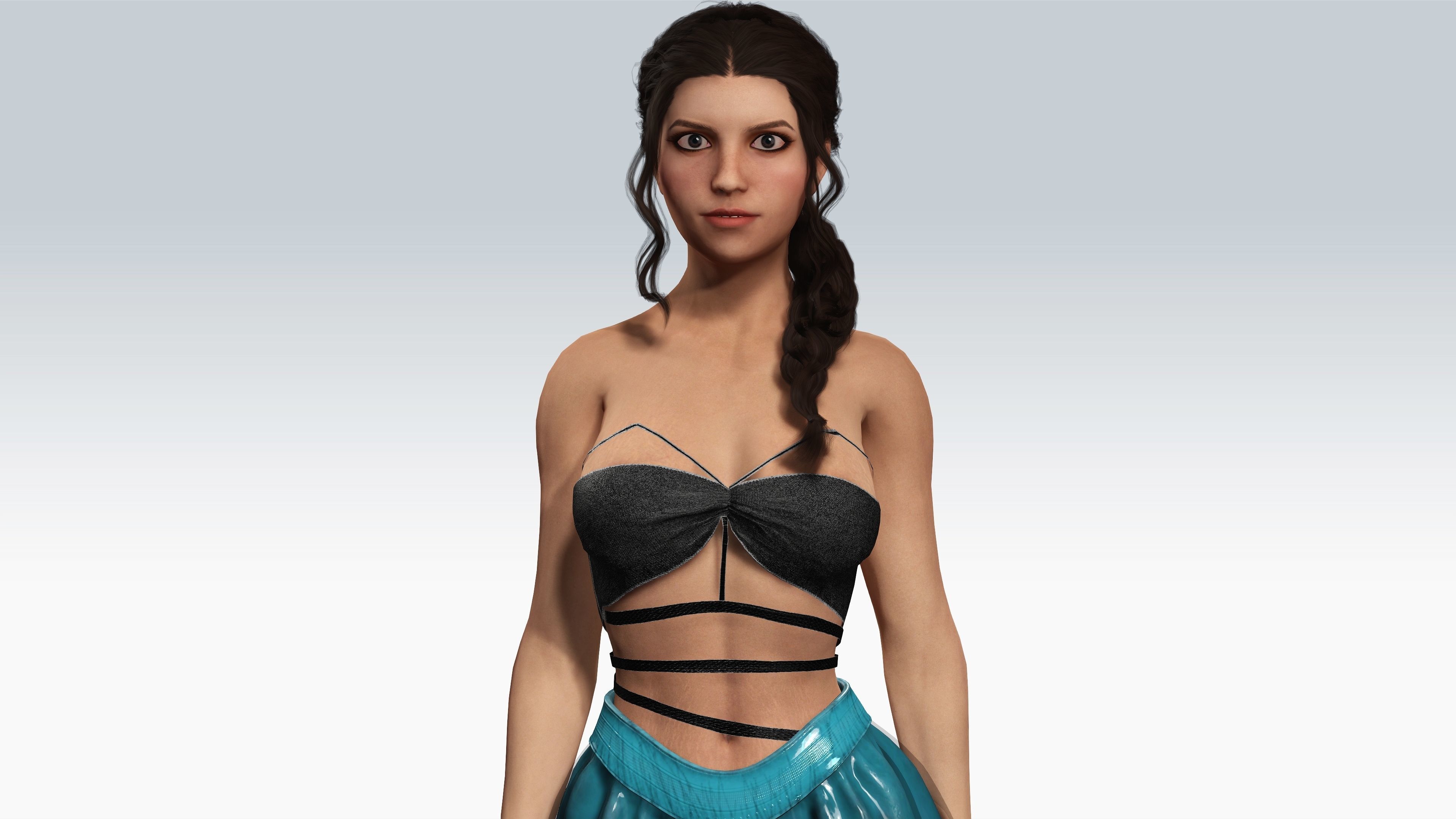 Scifi cyberpunk Girl - Fully Rigged Low-poly 3D model_2