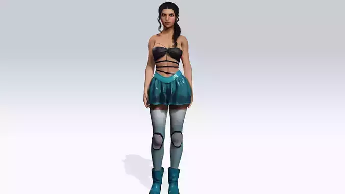 Scifi cyberpunk Girl - Fully Rigged