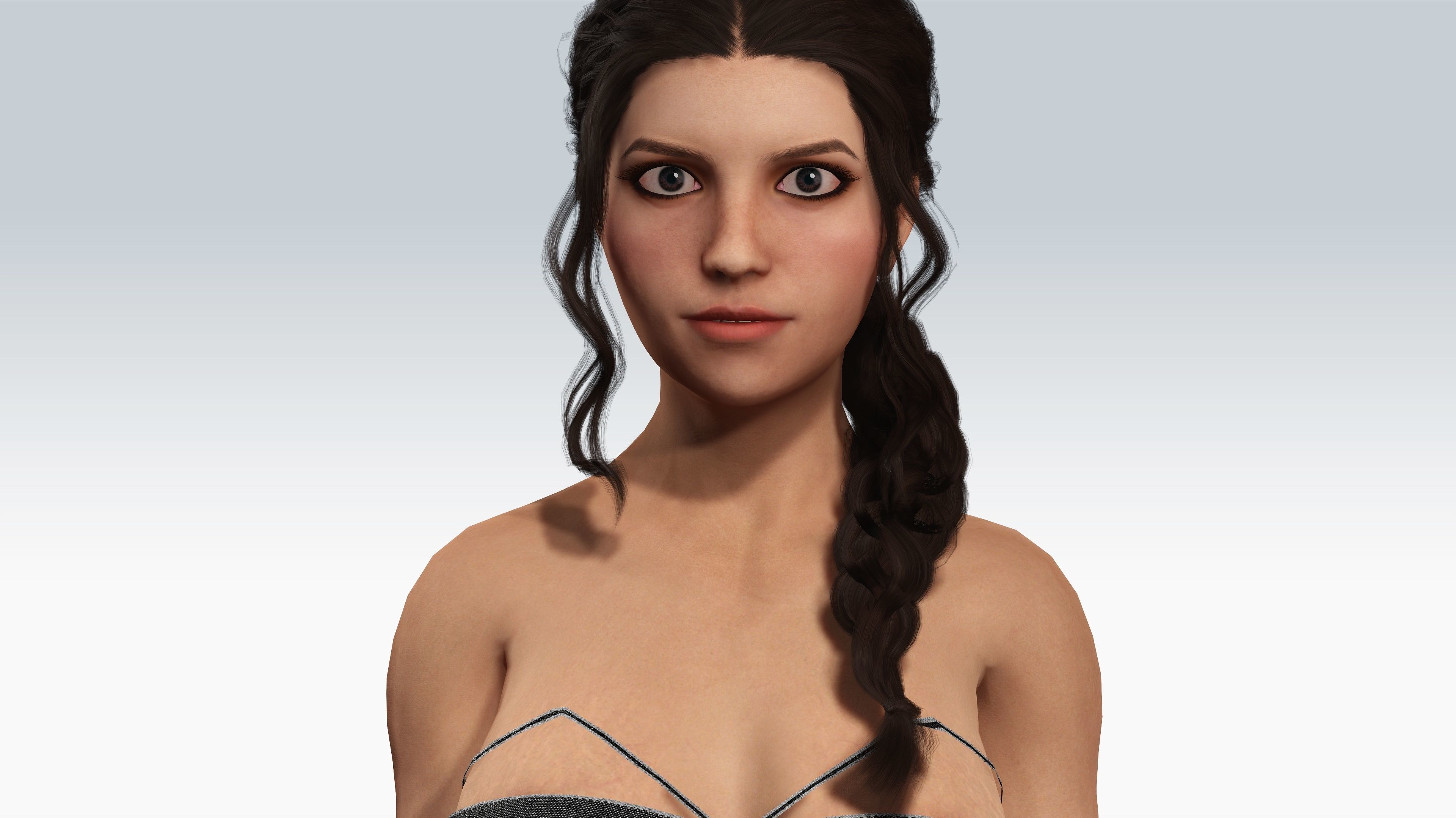 Scifi cyberpunk Girl - Fully Rigged Low-poly 3D model_3