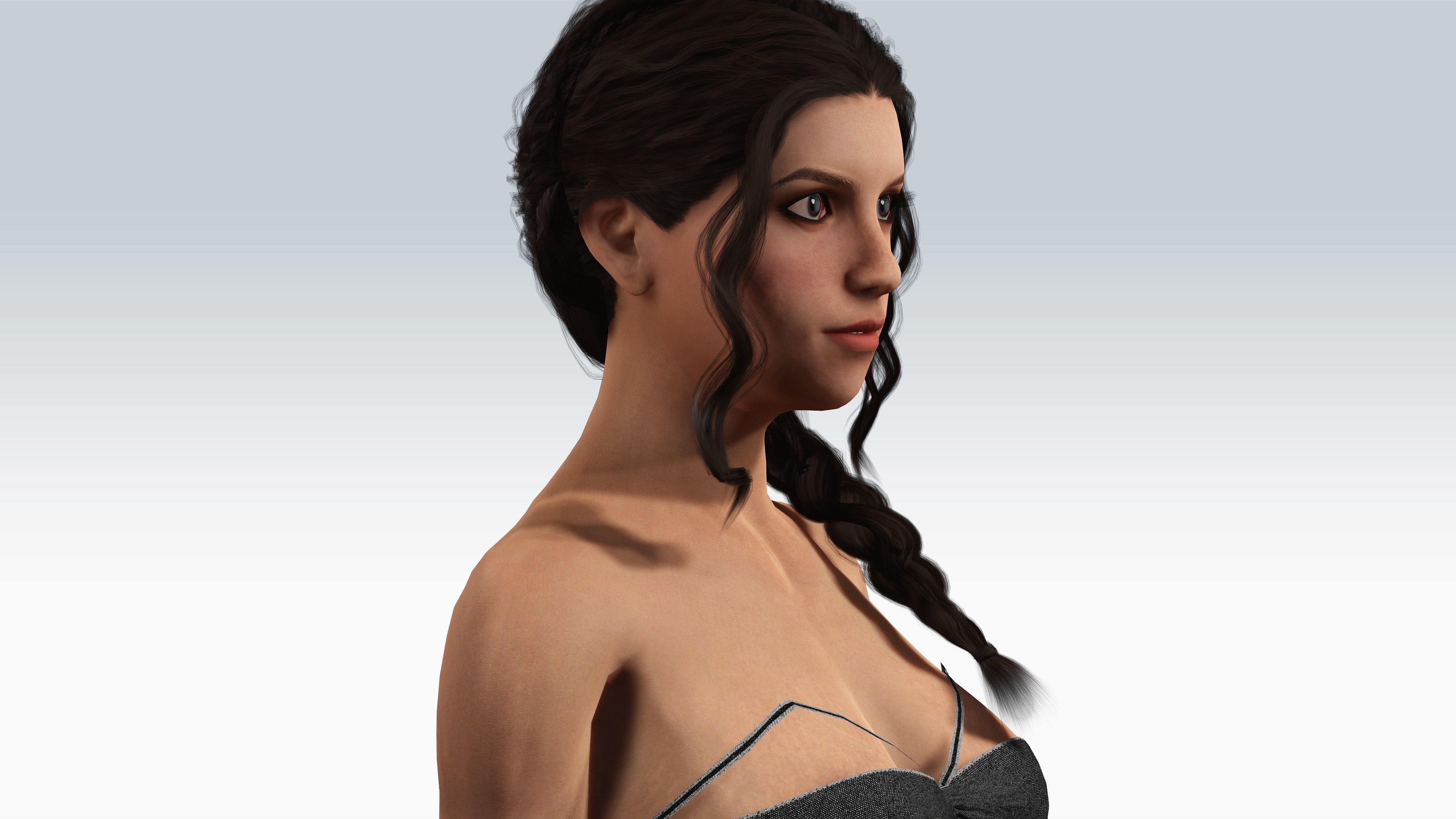 Scifi cyberpunk Girl - Fully Rigged Low-poly 3D model_6