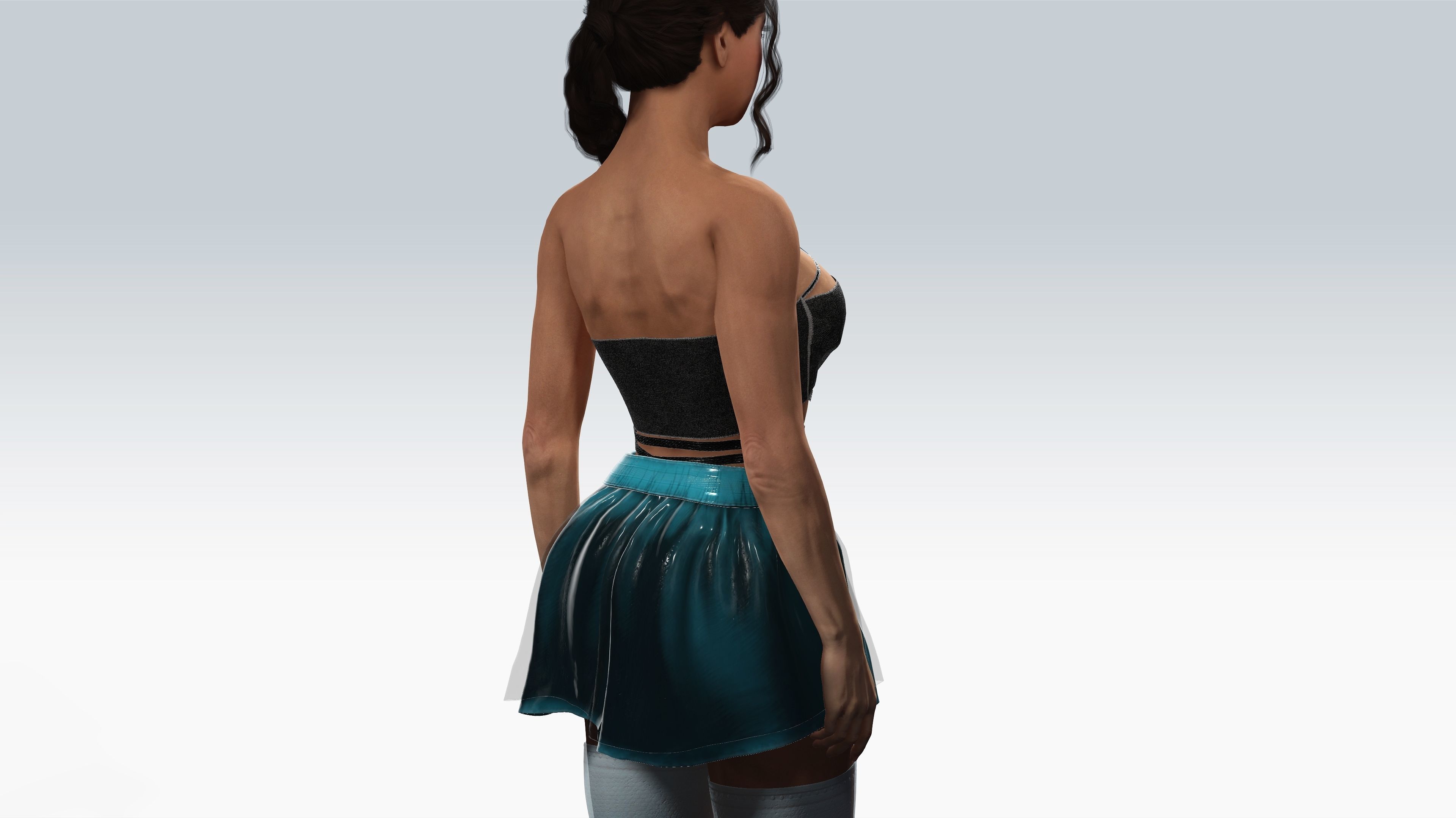 Scifi cyberpunk Girl - Fully Rigged Low-poly 3D model_4