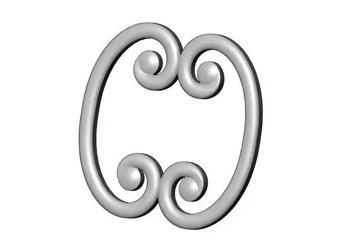 Forged floral scroll onlay and molding relief