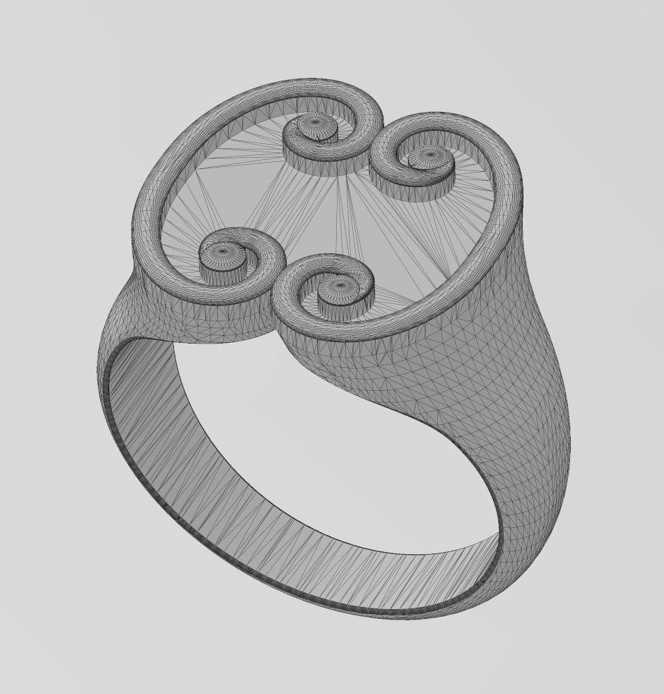 Forged scroll signet ring Us sizes 7to10 3D print model_17