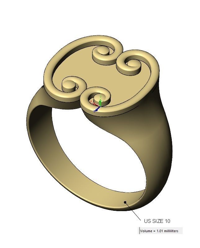 Forged scroll signet ring Us sizes 7to10 3D print model_18