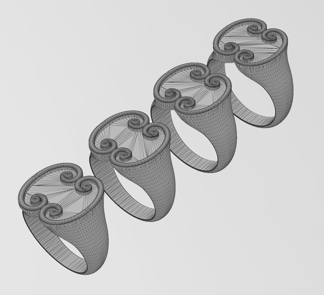 Forged scroll signet ring Us sizes 7to10 3D print model_15