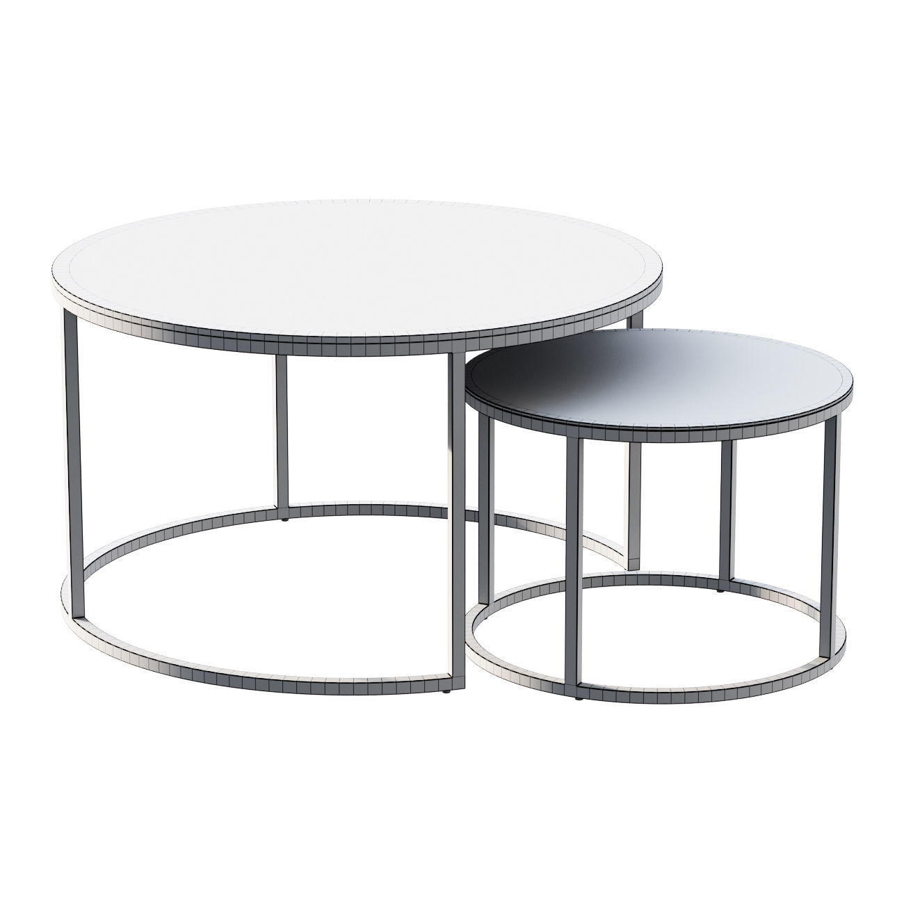 Set of 2 Leonor side tables 80 cm  50 cm 3D model_1