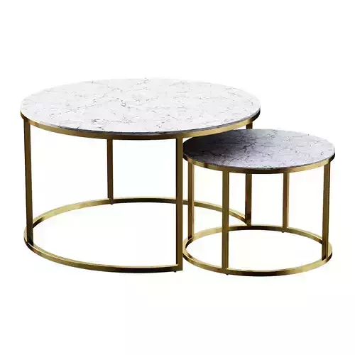 Set of 2 Leonor side tables 80 cm  50 cm