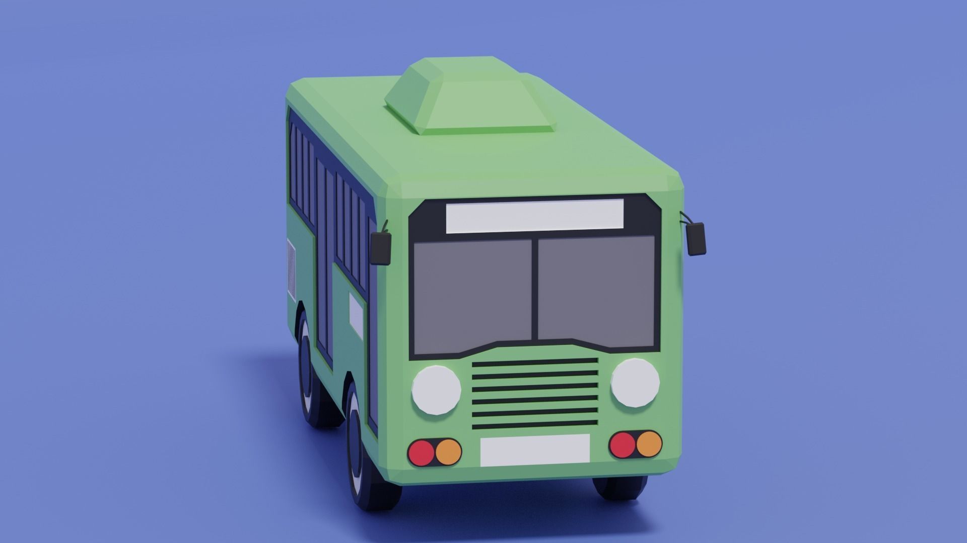 Cartoon Bus Low-poly 3D model_2