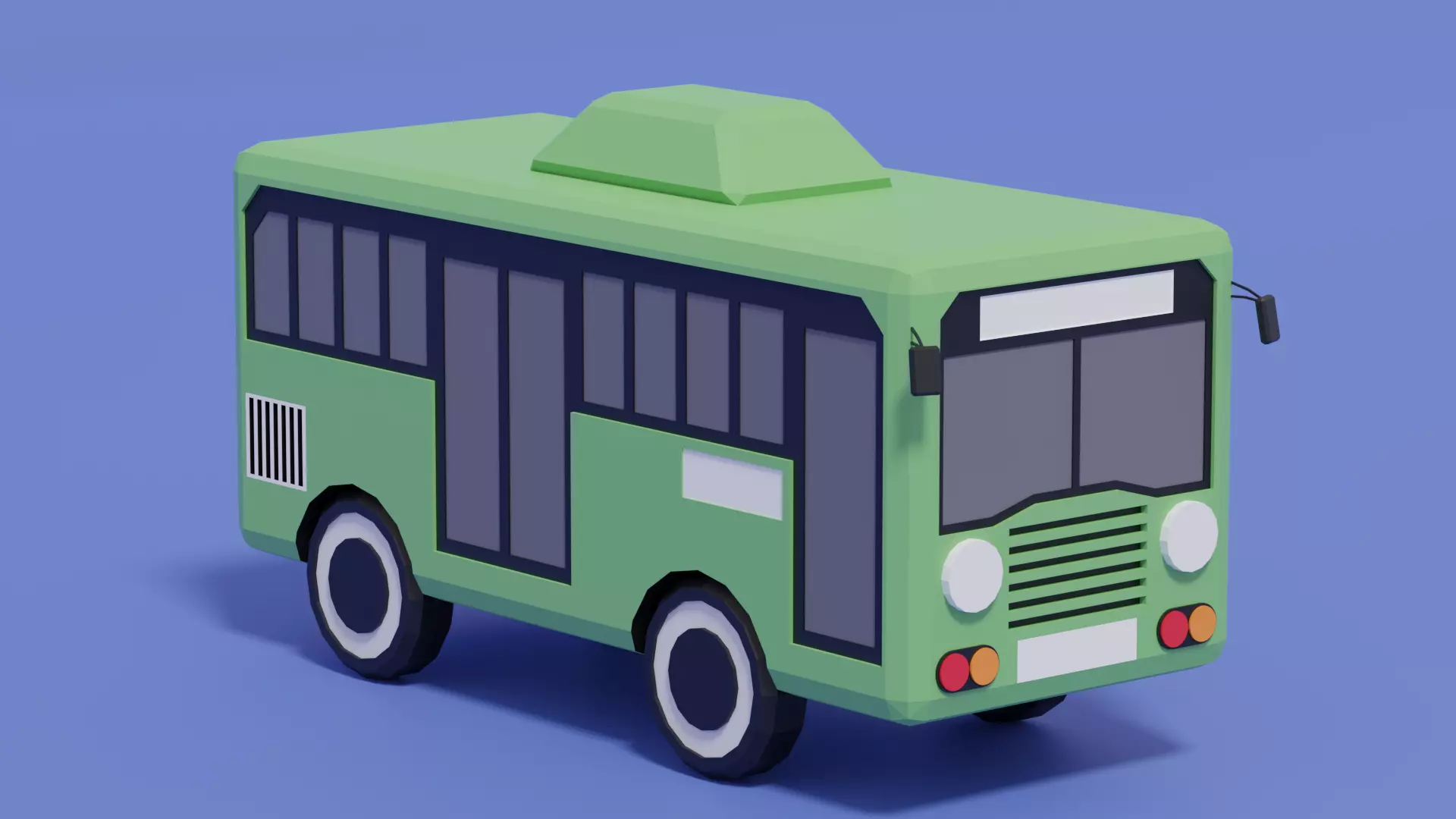 Cartoon Bus Low-poly 3D model_0
