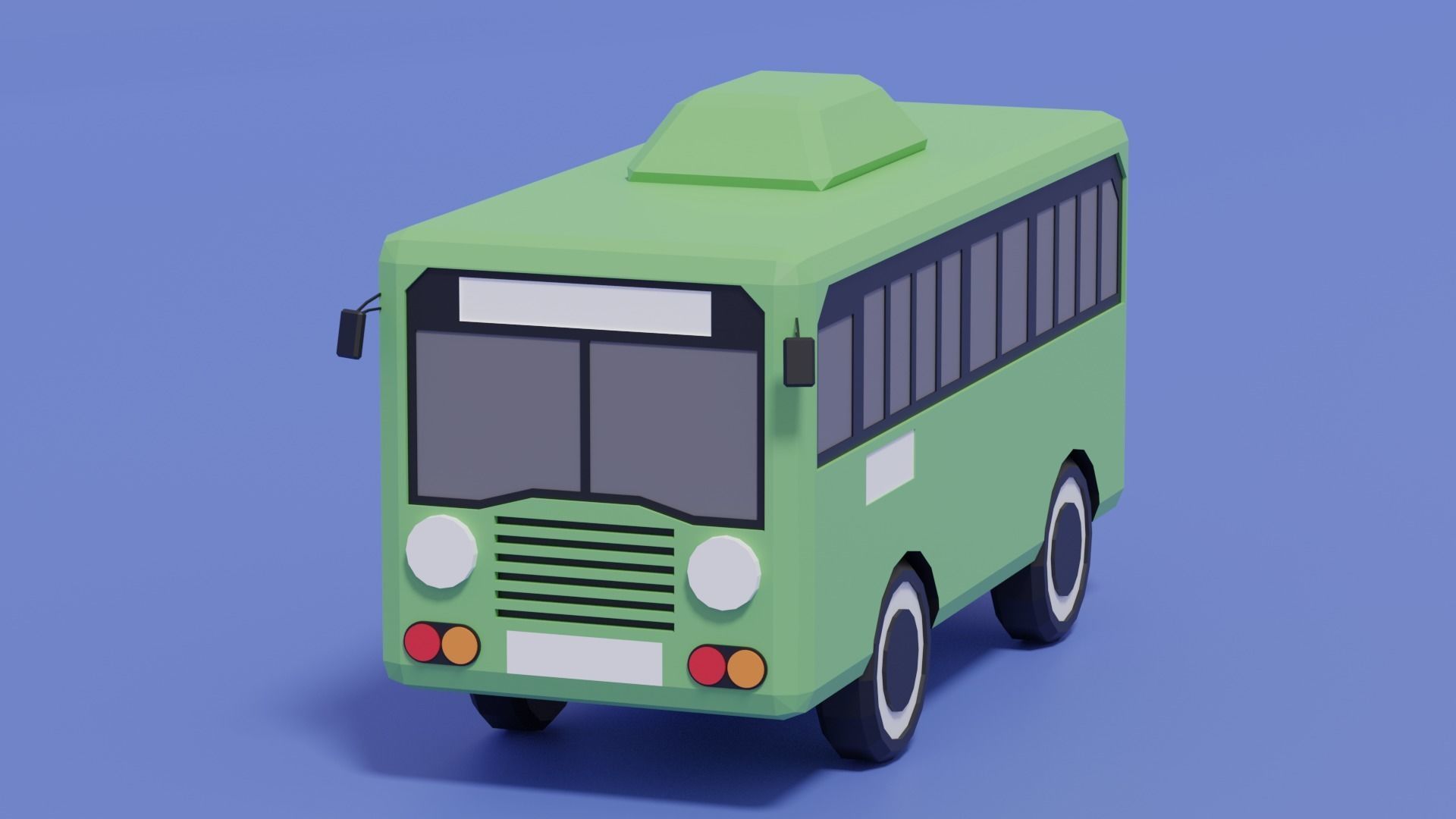 Cartoon Bus Low-poly 3D model_5