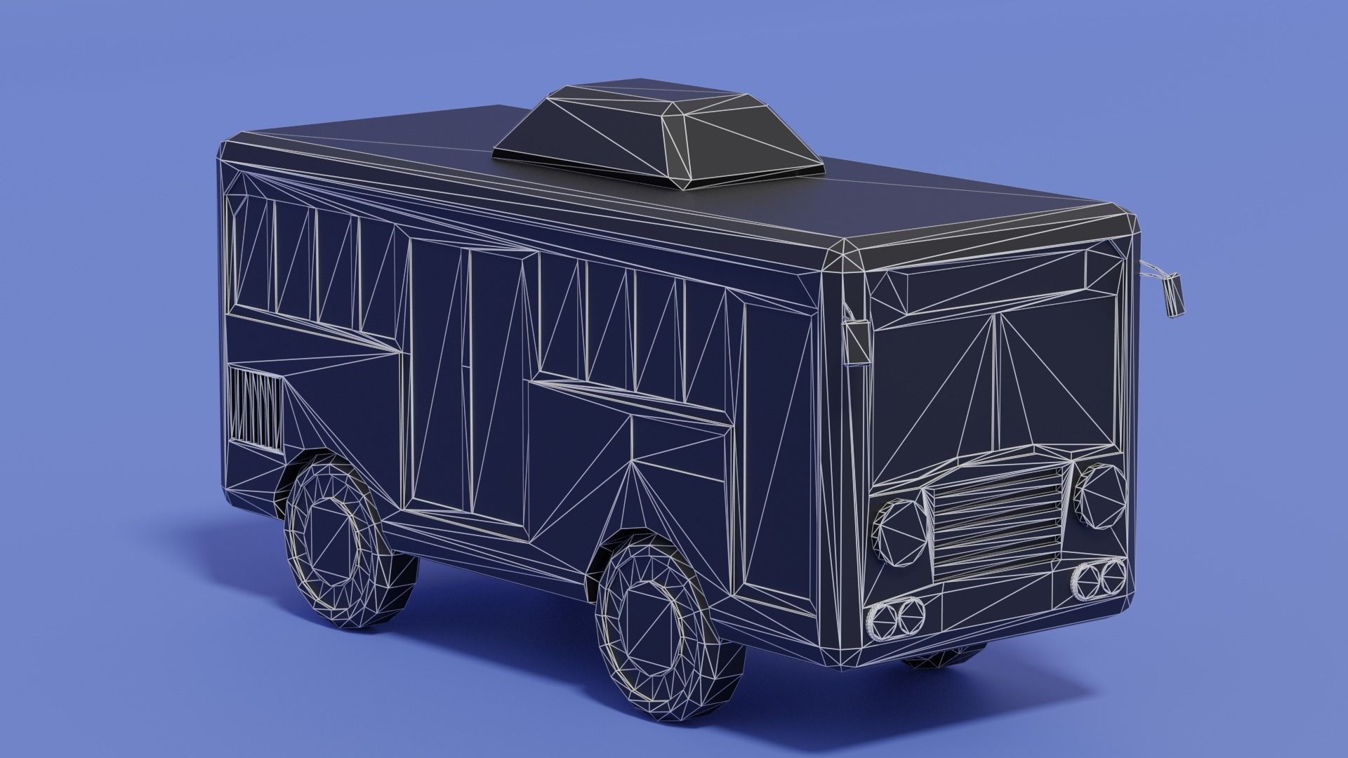Cartoon Bus Low-poly 3D model_10