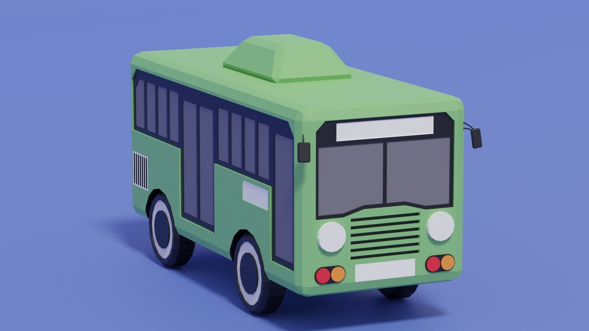 Cartoon Bus Low-poly 3D model_1