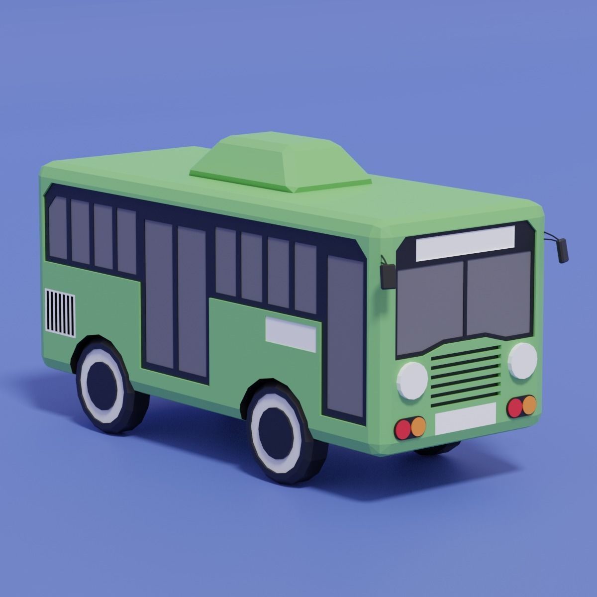 Cartoon Bus Low-poly 3D model_8