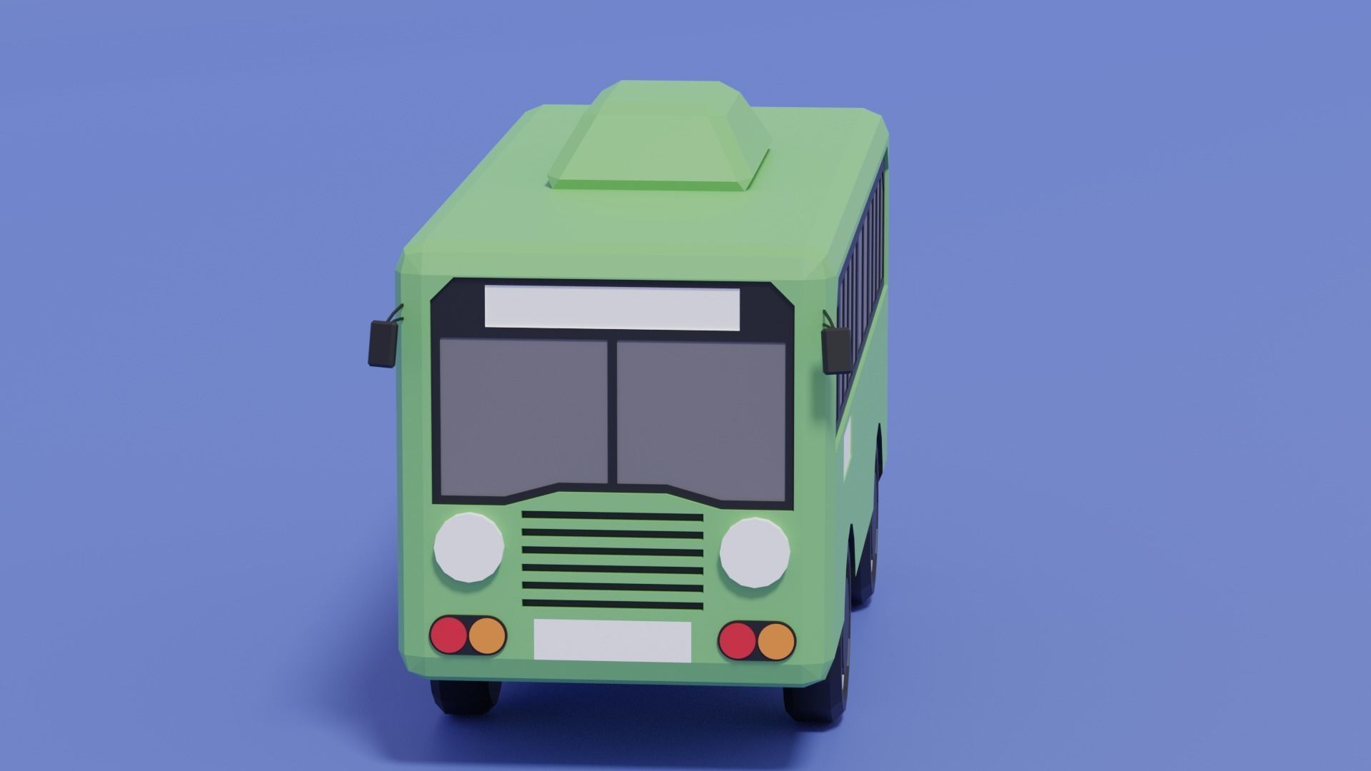 Cartoon Bus Low-poly 3D model_3