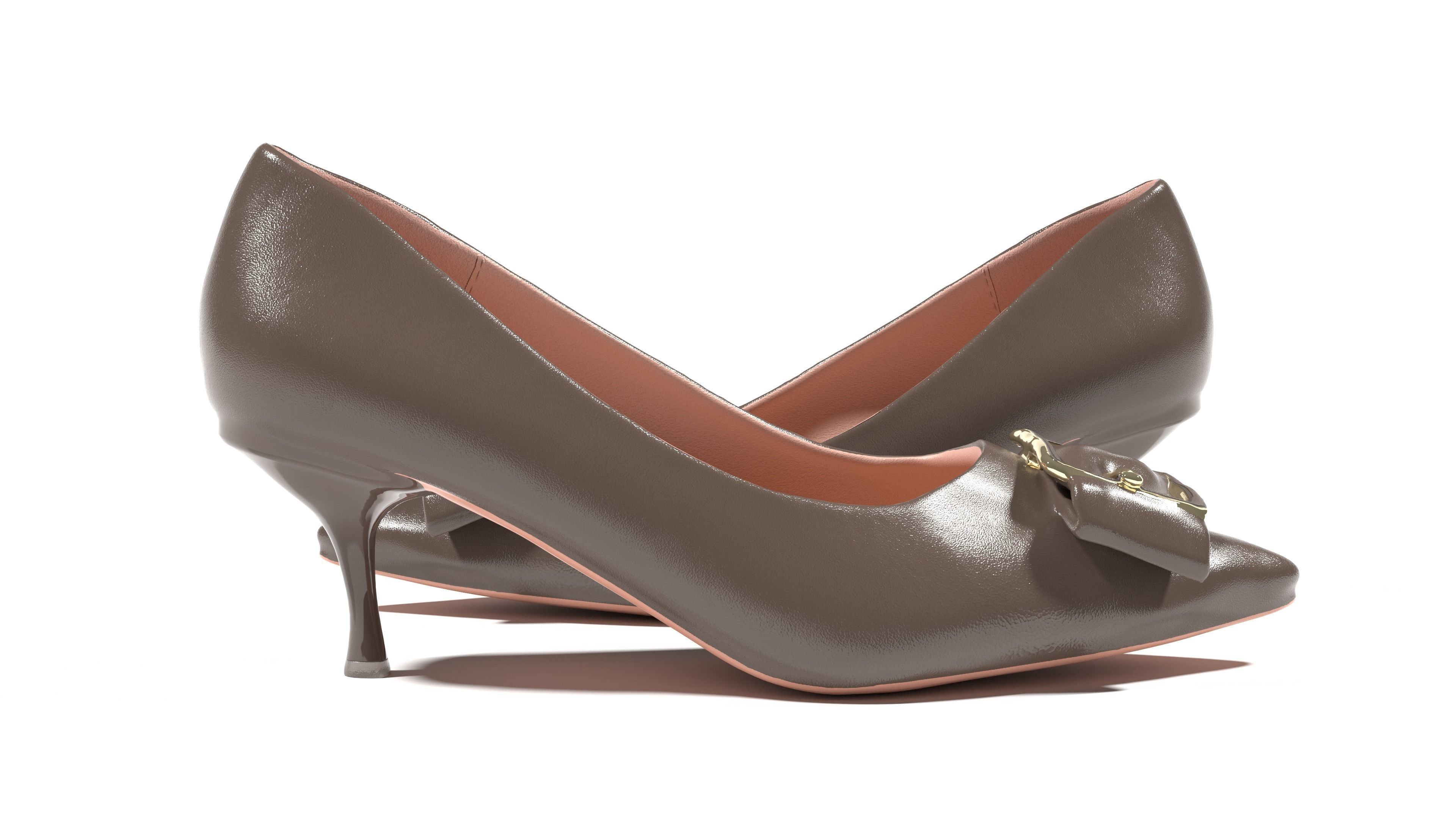 Kitten Heels Sandals 3D Model 3D model_2