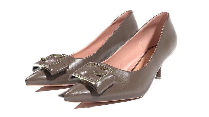 Kitten Heels Sandals 3D Model  3D model