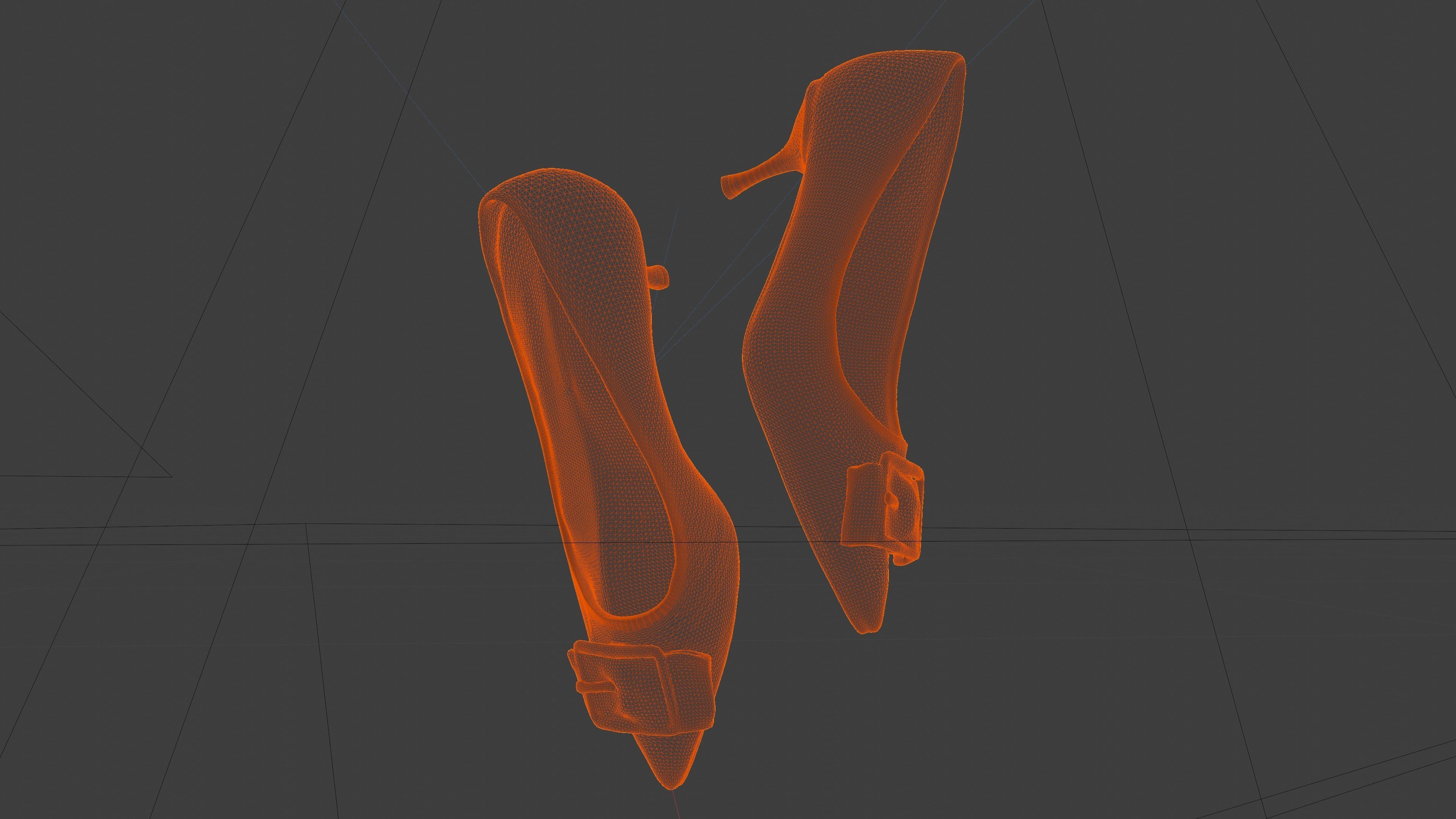 Kitten Heels Sandals 3D Model 3D model_5