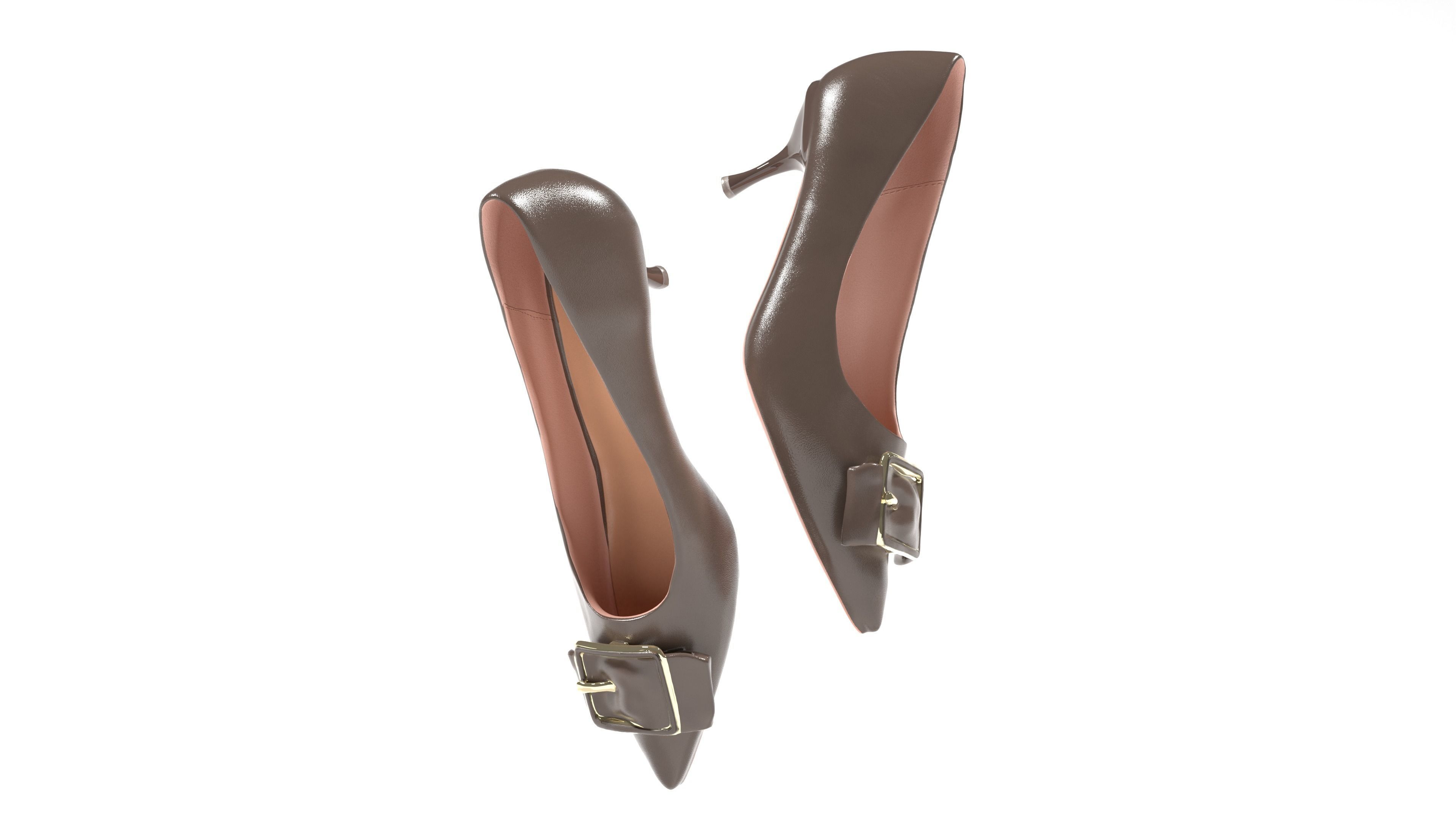 Kitten Heels Sandals 3D Model 3D model_4