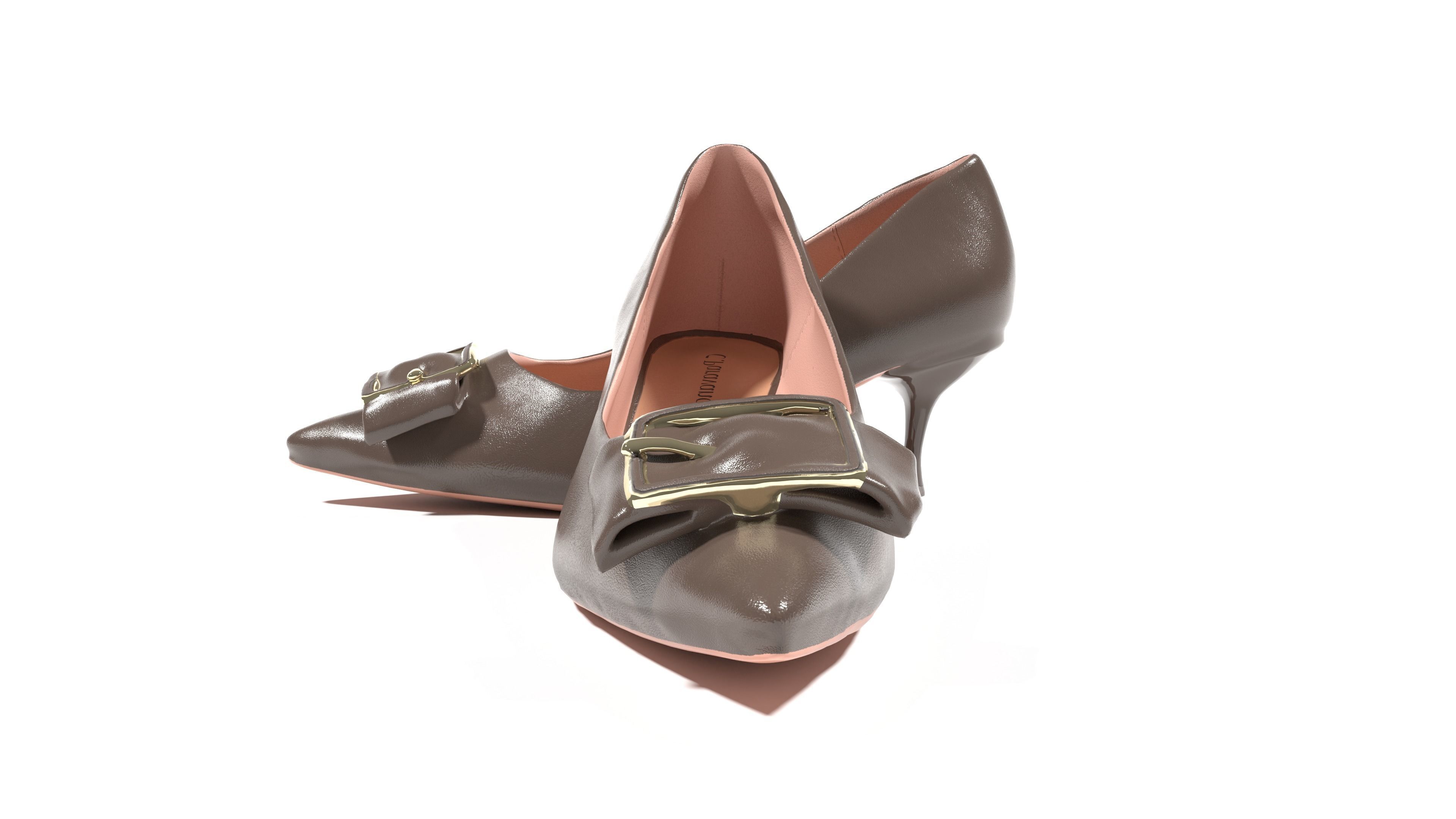 Kitten Heels Sandals 3D Model 3D model_3