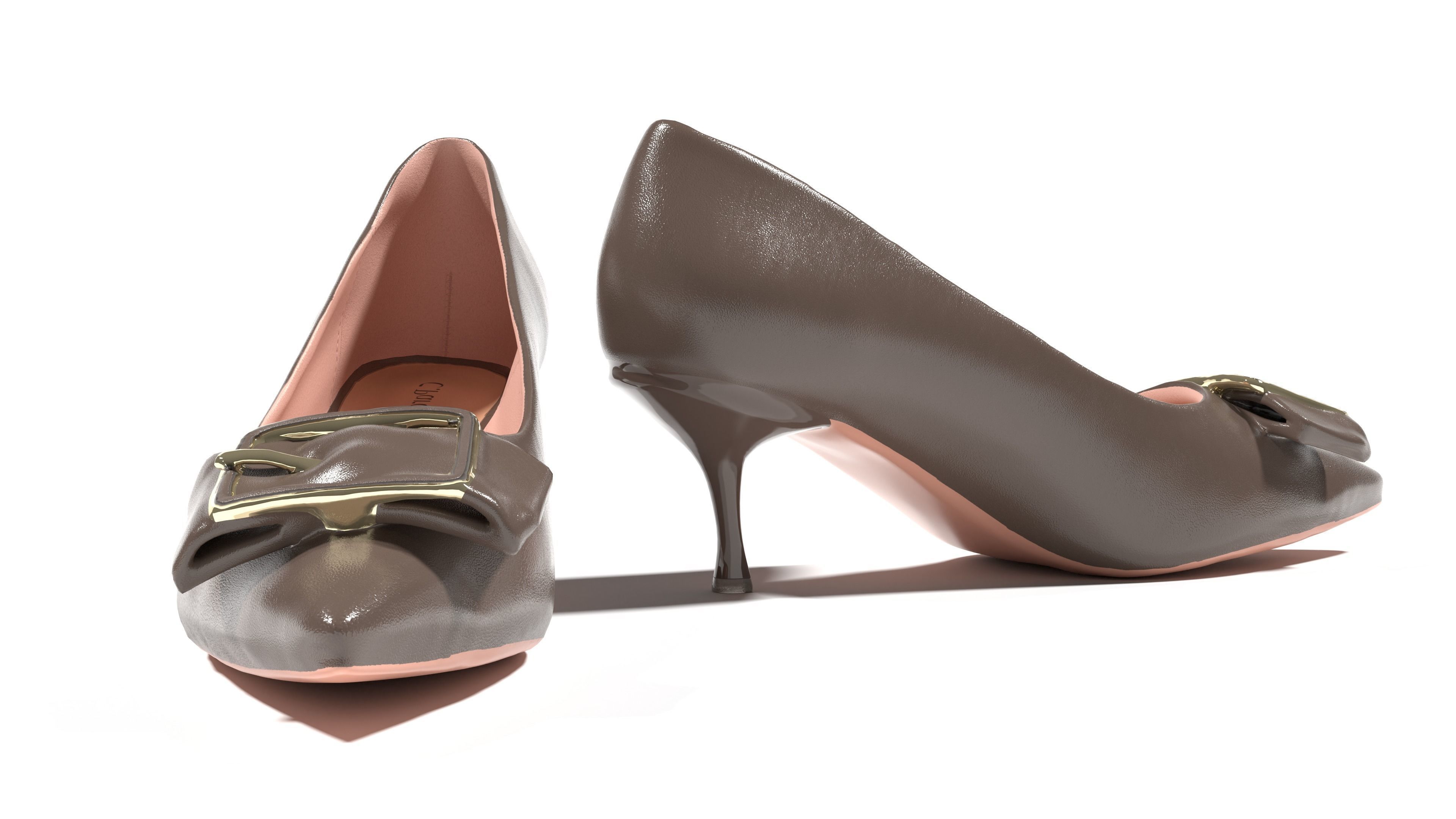 Kitten Heels Sandals 3D Model 3D model_1