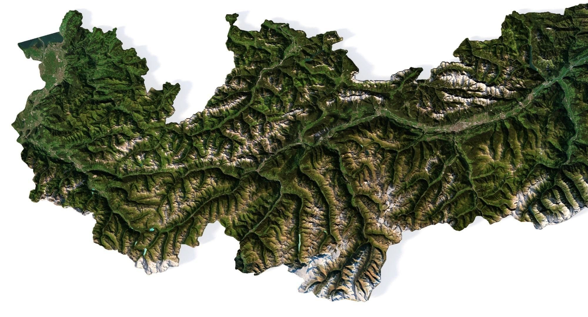 Austria Terrain 3D Map 3D model_2