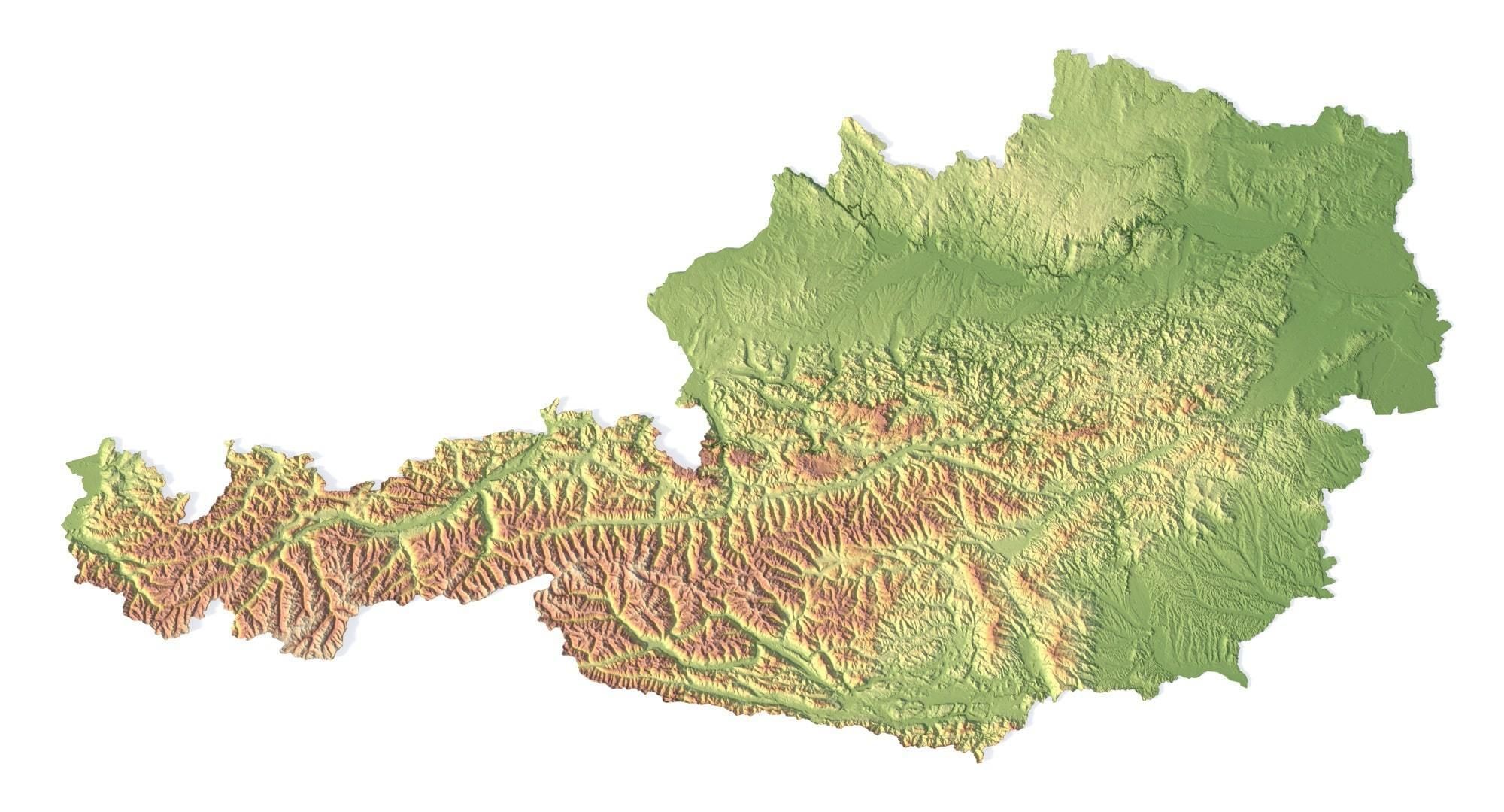 Austria Terrain 3D Map 3D model_1