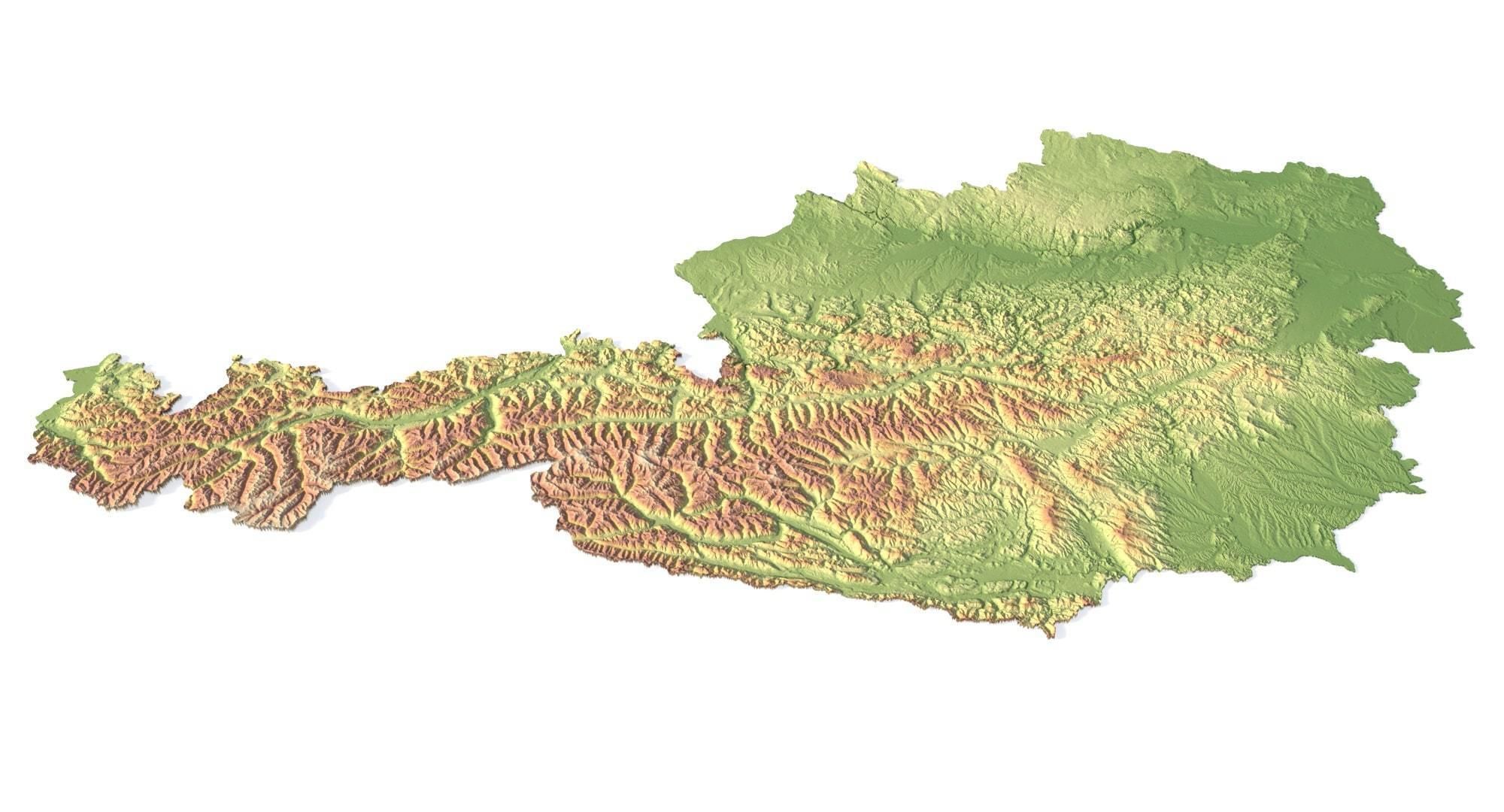 Austria Terrain 3D Map 3D model_8