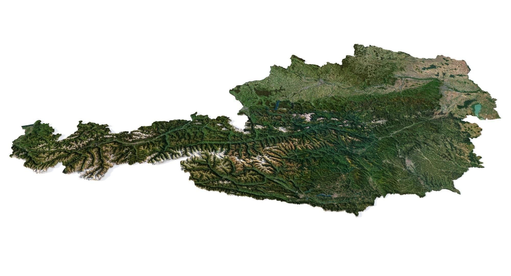 Austria Terrain 3D Map 3D model_7
