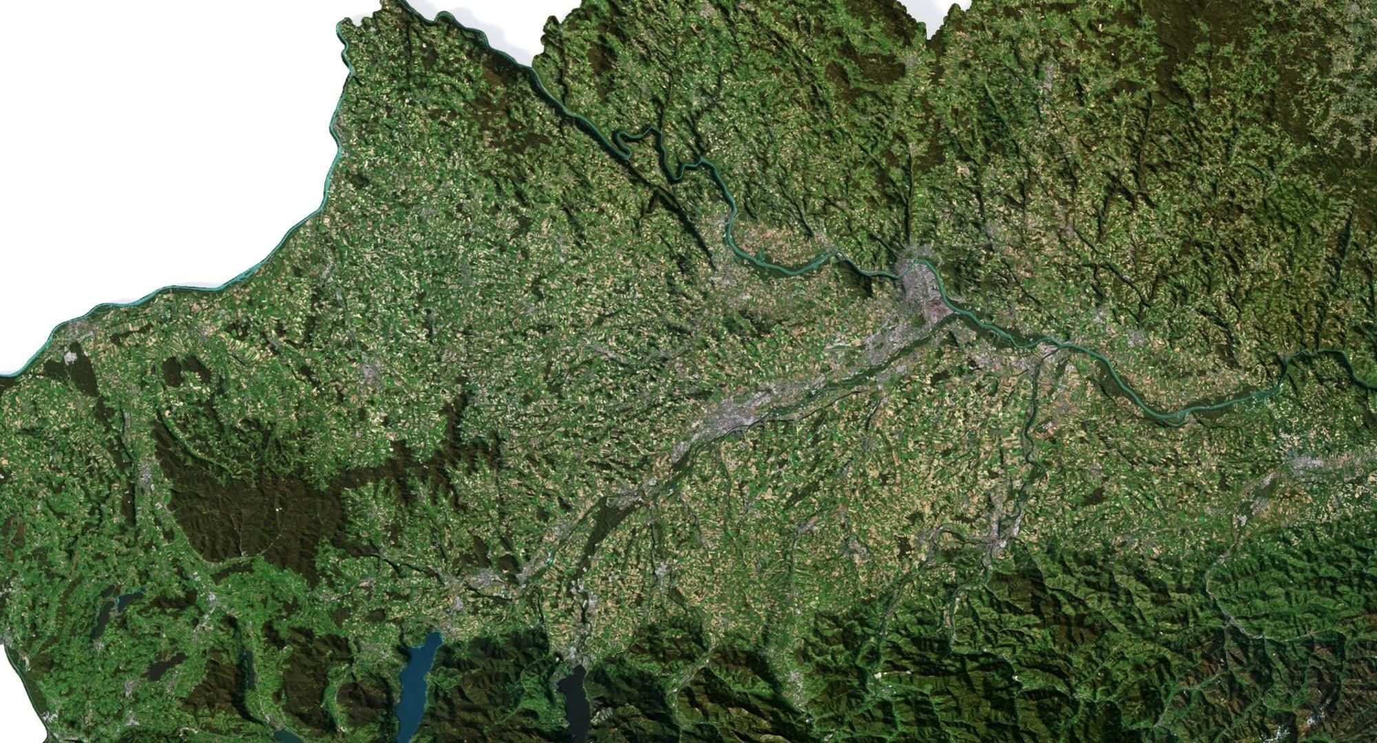 Austria Terrain 3D Map 3D model_3