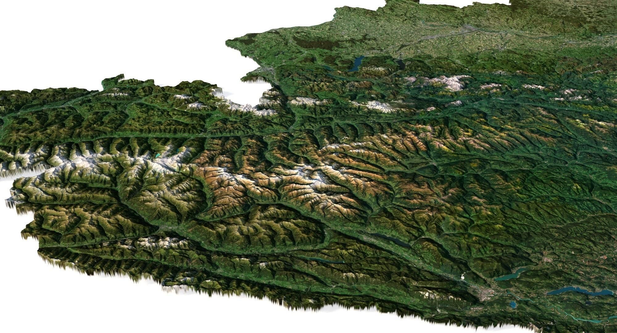 Austria Terrain 3D Map 3D model_11