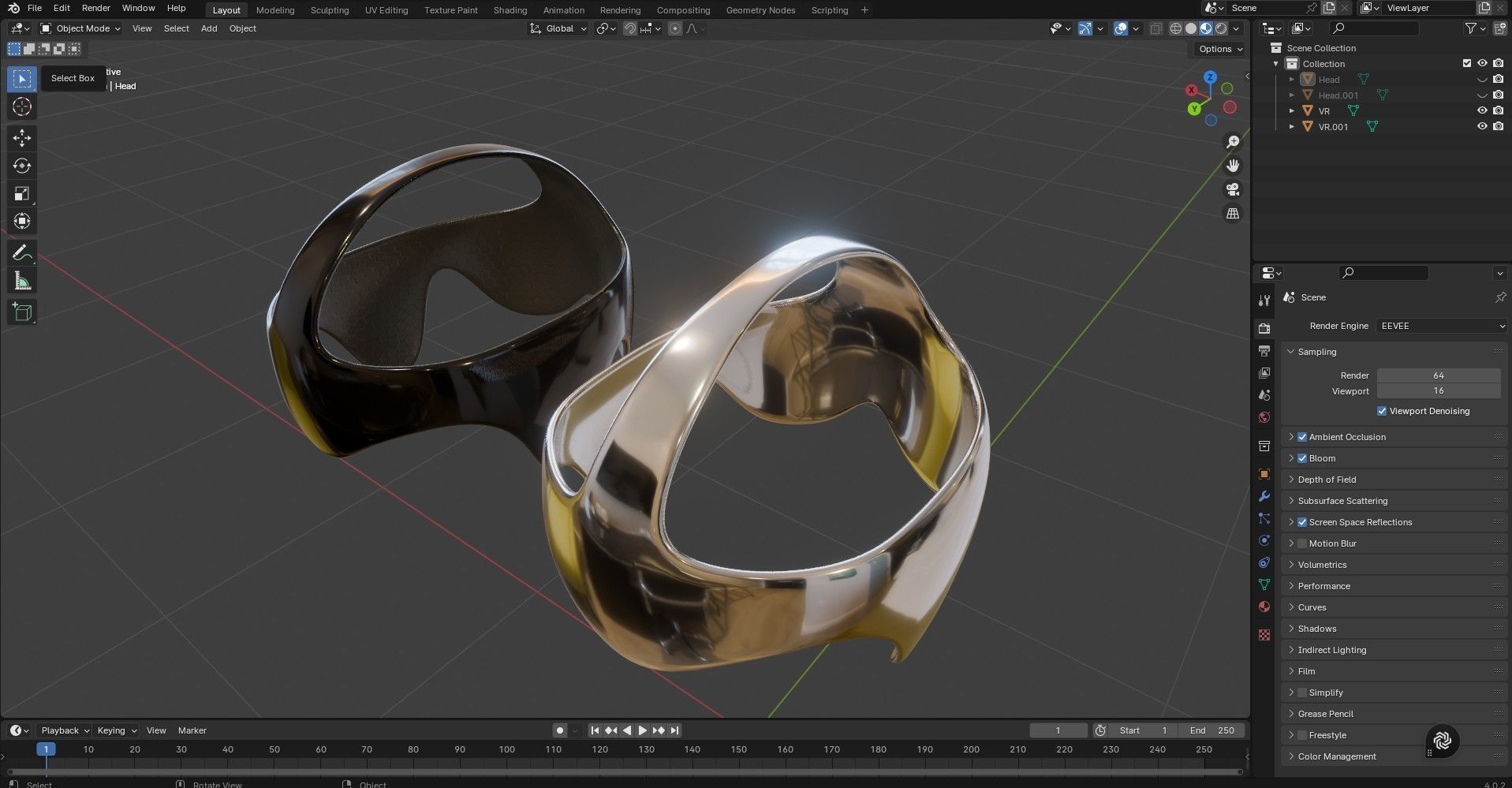 Sci-Fi Future VR Headset Low-poly 3D model_22