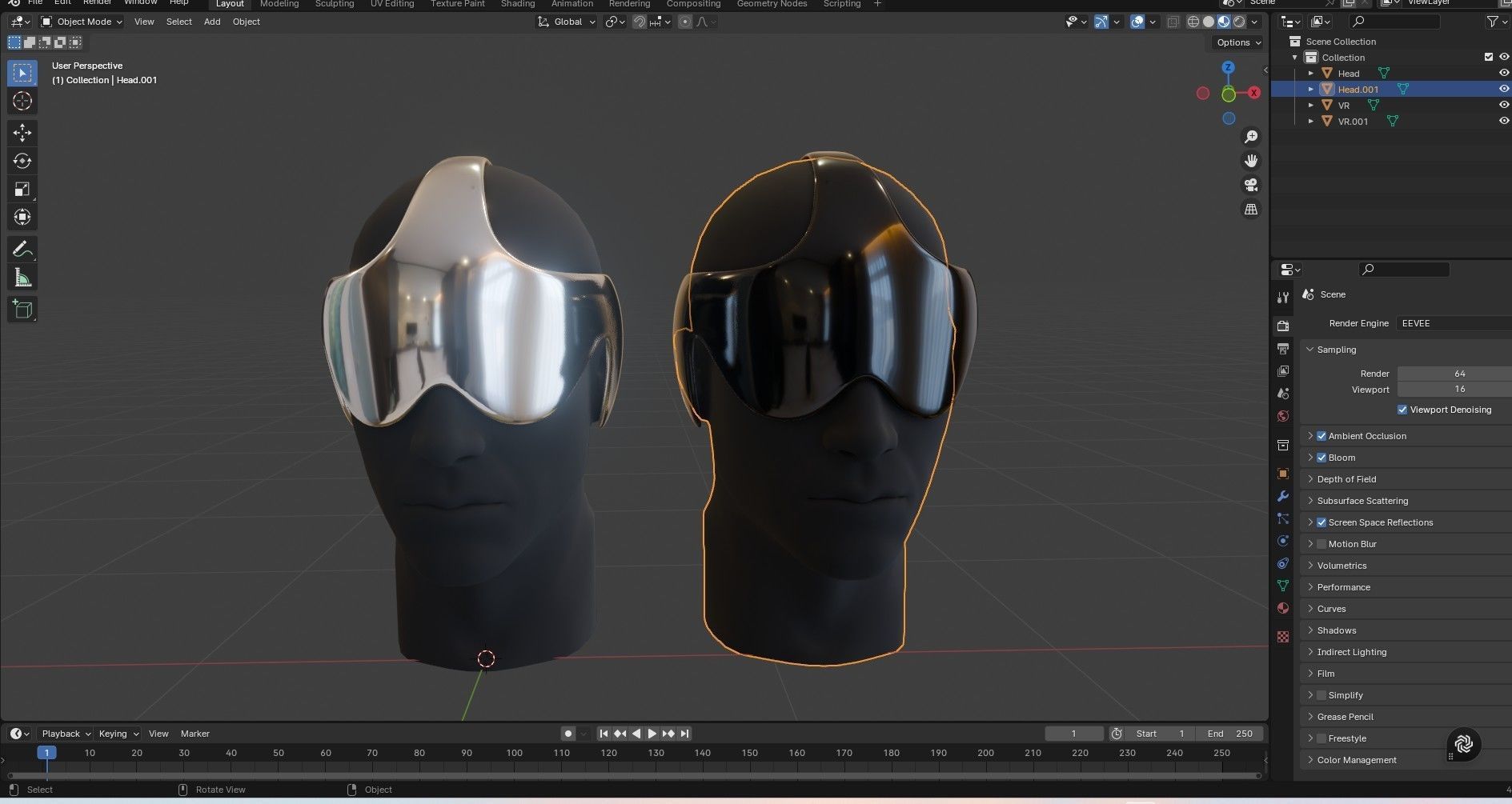 Sci-Fi Future VR Headset Low-poly 3D model_19