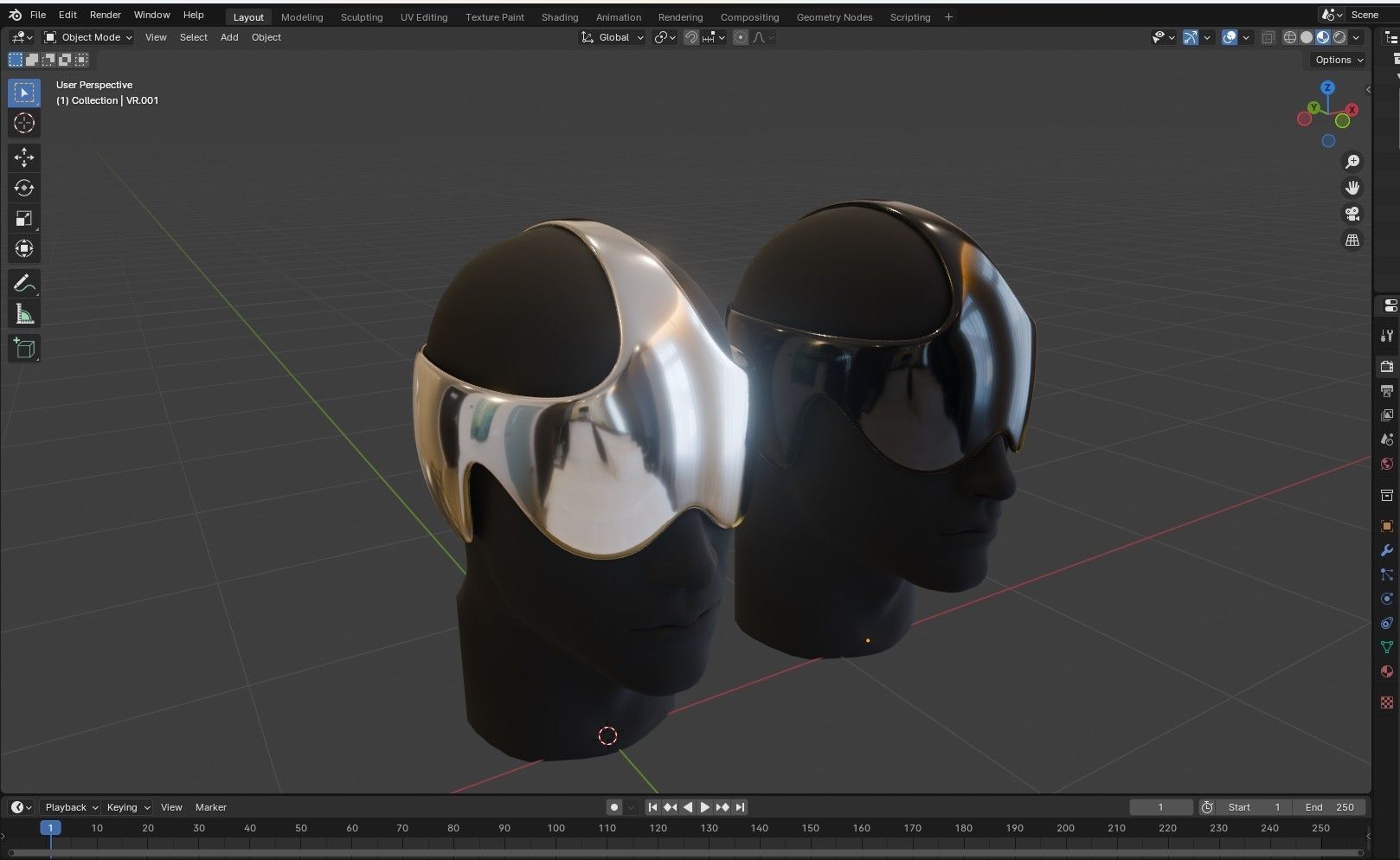 Sci-Fi Future VR Headset Low-poly 3D model_18