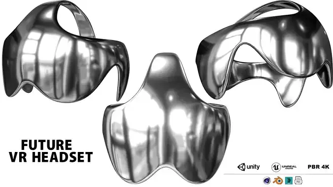 Sci-Fi Future VR Headset Low-poly 3D model