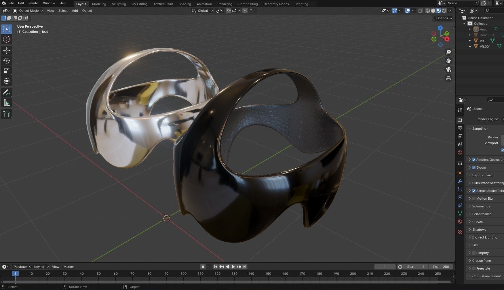 Sci-Fi Future VR Headset Low-poly 3D model_21