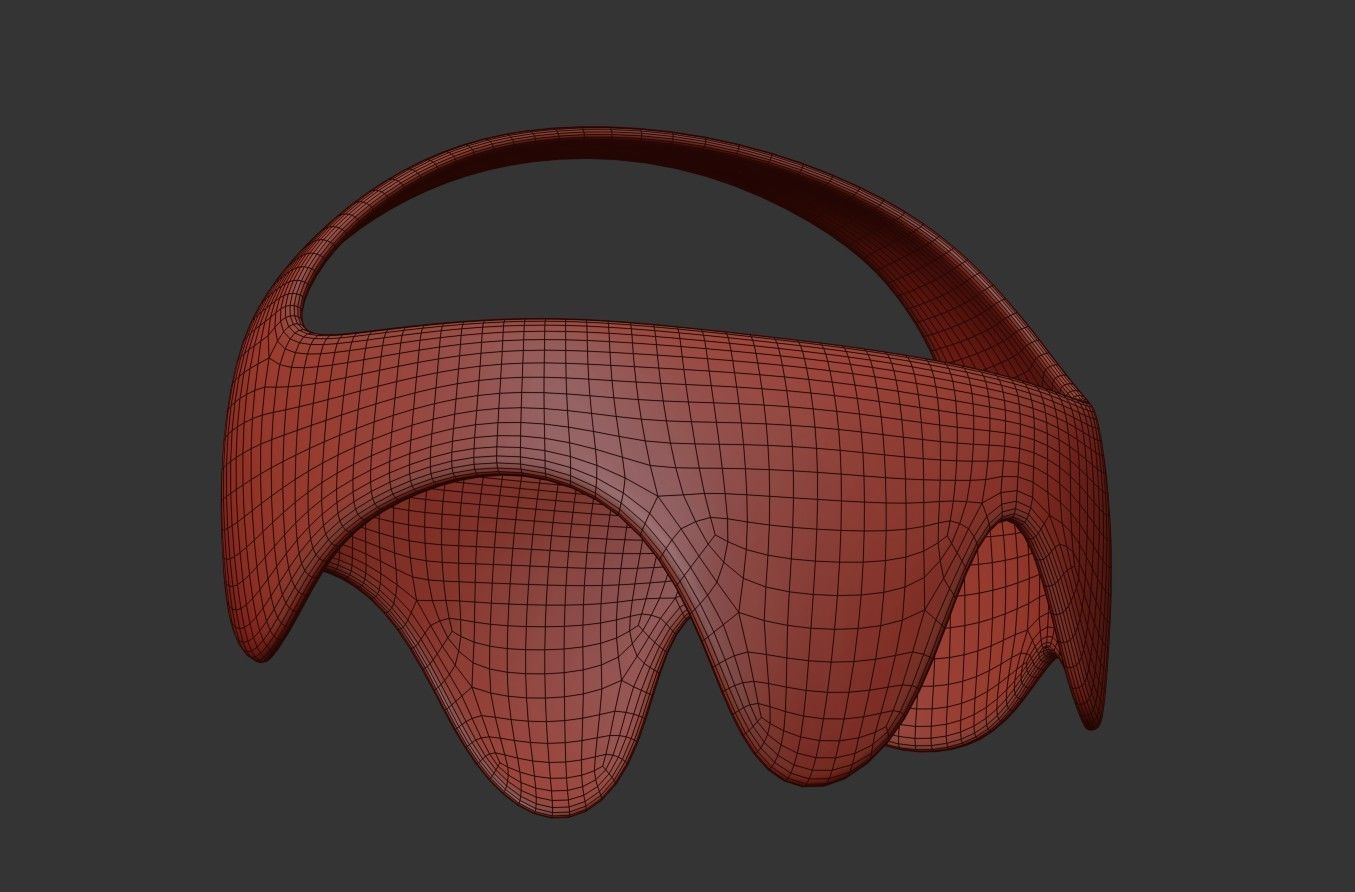 Sci-Fi Future VR Headset Low-poly 3D model_16