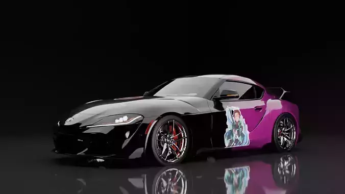Toyota Supra X Demon Slayer Inerior and Exterior  3D model