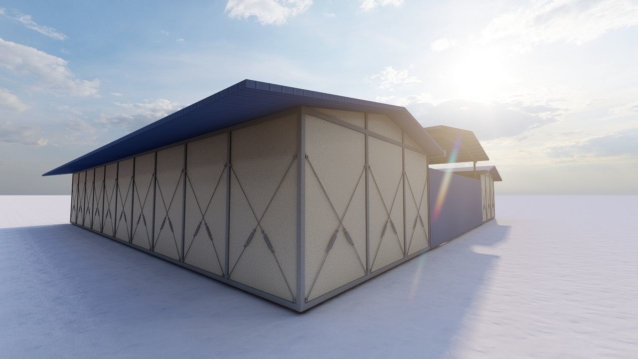Warehouse-Warehouse Building 3D model_3