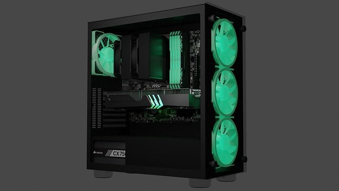 Gaming computer 3D model