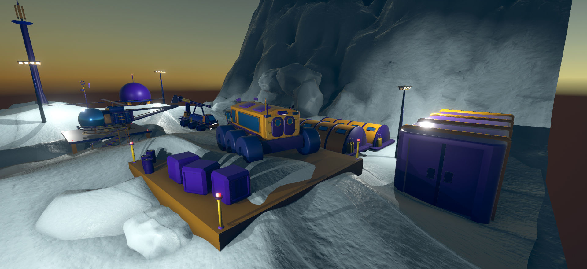 Polar Station Low-poly 3D model_10