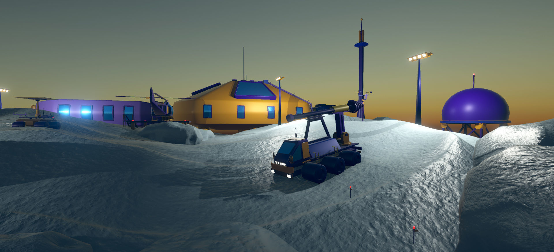 Polar Station Low-poly 3D model_4