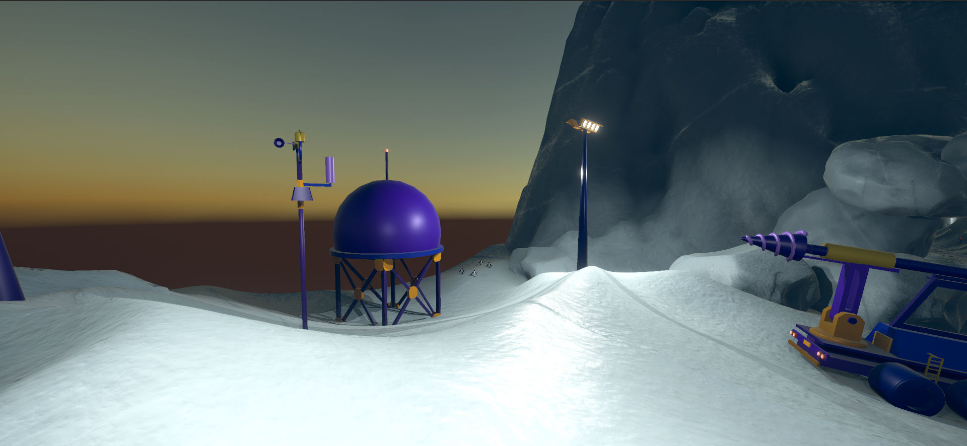 Polar Station Low-poly 3D model_9