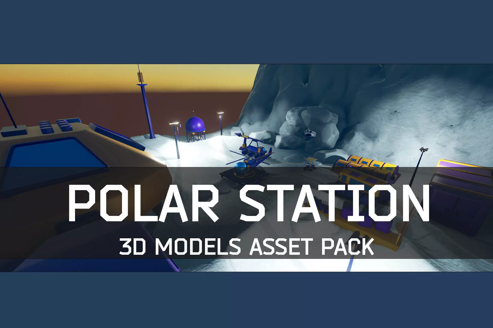 Polar Station Low-poly 3D model_0