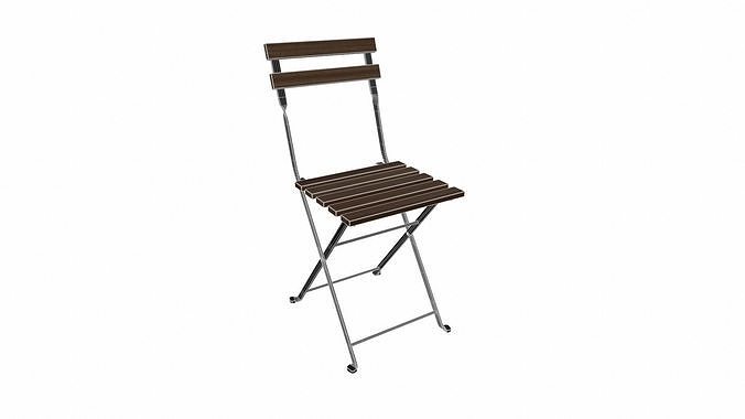 Folding Chair Low-poly 3D model 6