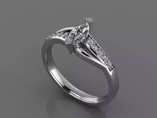 Engagement Ring 1 3DM STL OBJ MTL