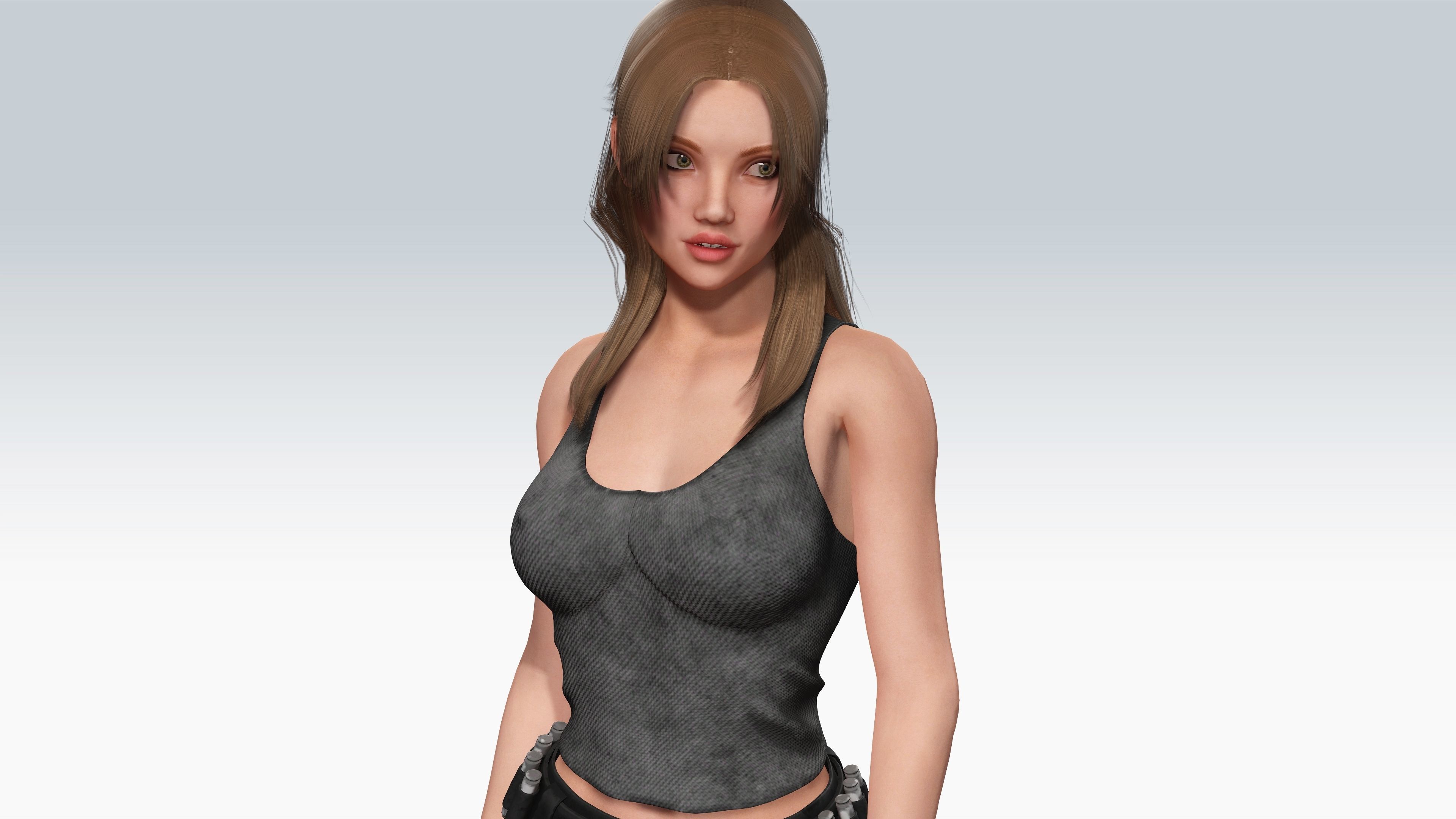Sexy Character - Fully Rigged 3D model Low-poly 3D model_2